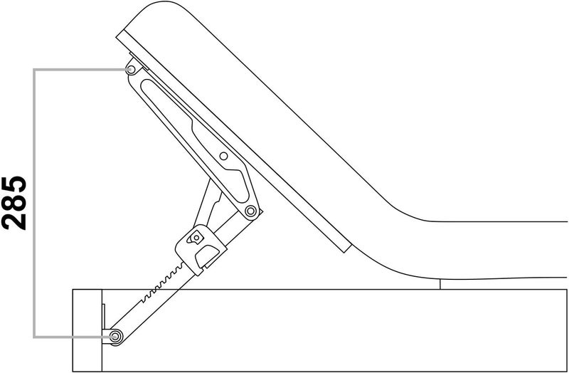ROK Hardware Ratchet Headrest Fitting for Beds, Desk Lids, Drafting Tables, and Drawing Boards, Steel - Image 2
